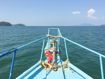 Ship on sea against sky