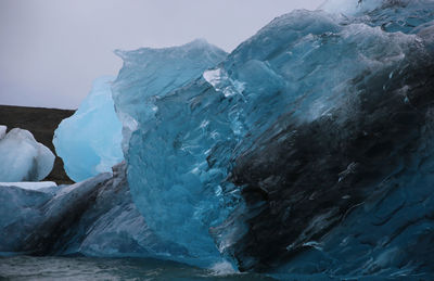 Scenic view of frozen landscape against sky