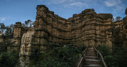 Low angle view of temple against sky