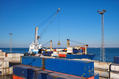Cranes at harbor