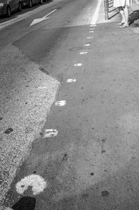 Road marking on road