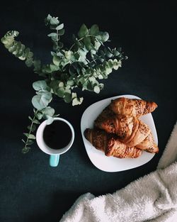 Close-up of breakfast served on table