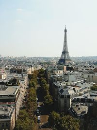 High angle view of buildings in city