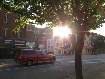 Cars on street in city