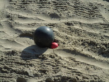 High angle view of balloons on beach