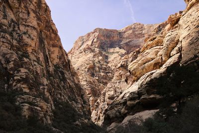 Low angle view of mountain against sky