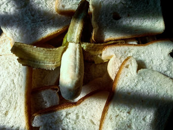 High angle view of snake on table