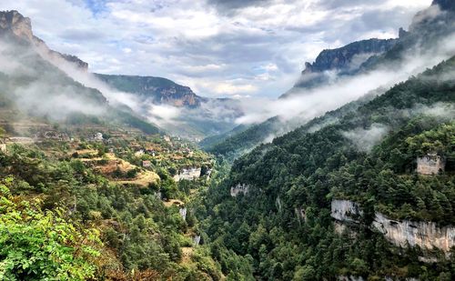 Scenic view of mountains against sky