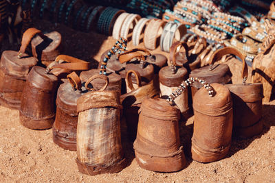 Close-up of various objects for sale