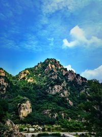 Low angle view of mountain against sky