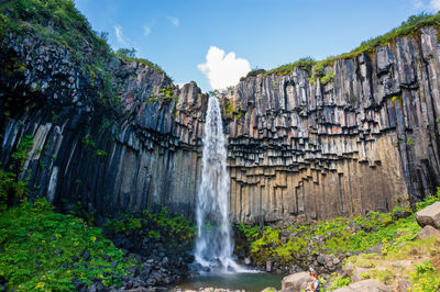 Scenic view of waterfall