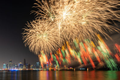 Beautiful fireworks in the doha corniche, qatar.