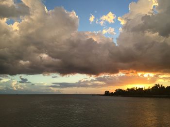 Scenic view of sea at sunset