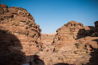 Scenic view of rock formation against clear sky