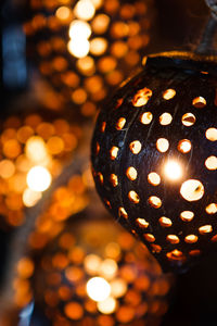 Close-up of illuminated light bulb