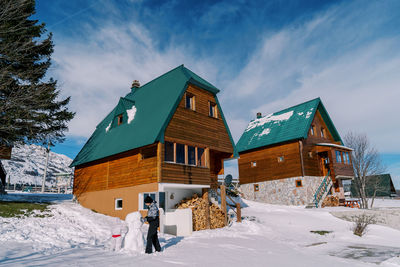 Houses on snow