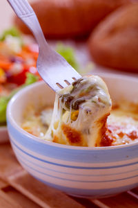 Close-up of ice cream in bowl