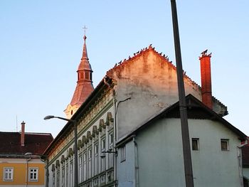 Low angle view of old building against sky