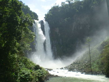 Scenic view of waterfall