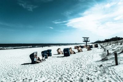 Scenic view of beach against sky
