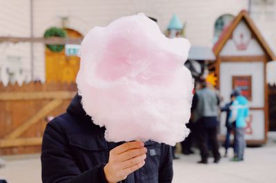 Close-up of person holding ice cream cone