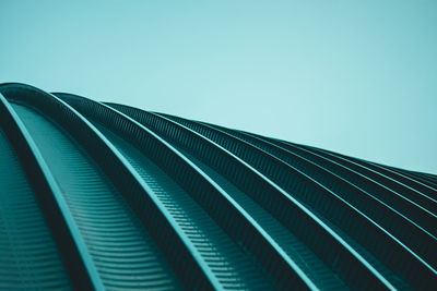 Low angle view of roof against clear blue skyroof