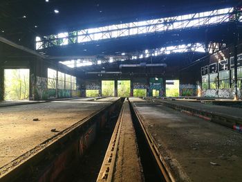 Empty railroad station platform