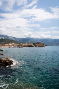 Montenegro, budva, very beautiful view of the old town and citadel in budva.