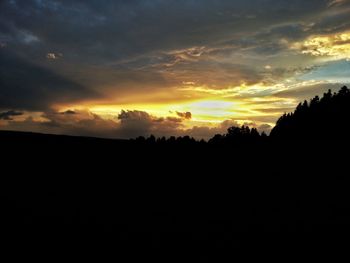 Silhouette of landscape at sunset