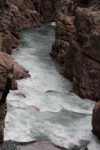 Scenic view of rocks in sea