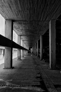Interior of empty parking lot