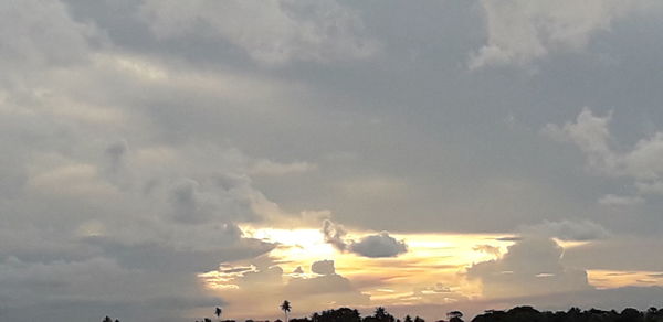 Low angle view of clouds in sky during sunset