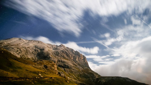 Low angle view of mountain against sky