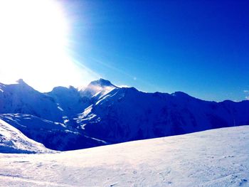 Scenic view of snowcapped mountains
