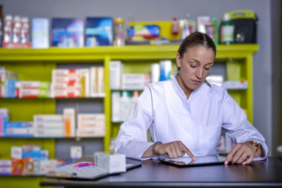 Businesswoman working in office