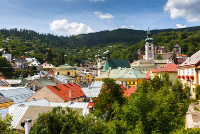 Historical mining town of banska stiavnica in central slovakia.