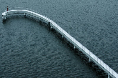 High angle view of pier over sea