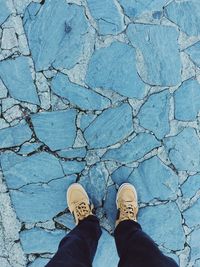 Low section of man standing on ground