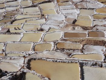 High angle view of salt flat