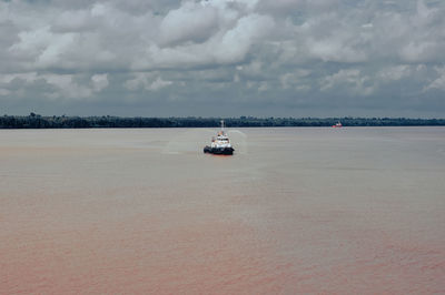 Ship in river