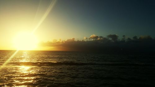 Scenic view of sunset over sea