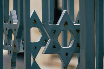 Close-up of metal fence