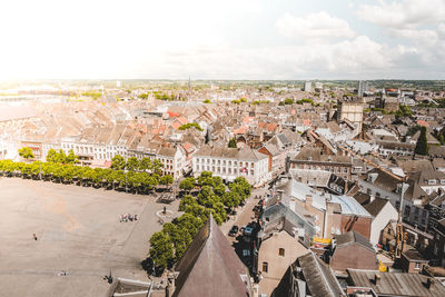 High angle view of town