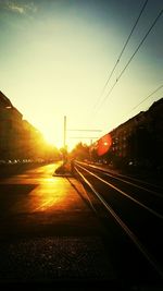 Railroad track at sunset