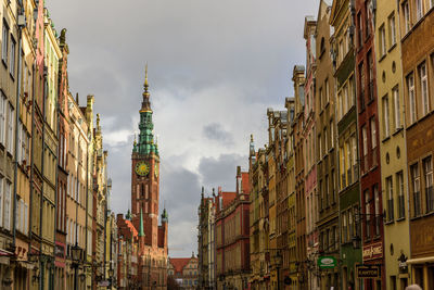 Low angle view of buildings in city