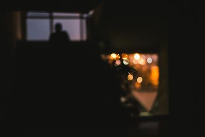Defocused image of illuminated lights