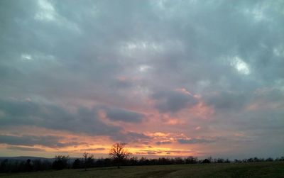 Scenic view of landscape against cloudy sky