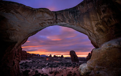 Rock formations at sunset