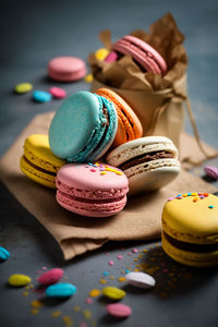 Close-up of dessert on table