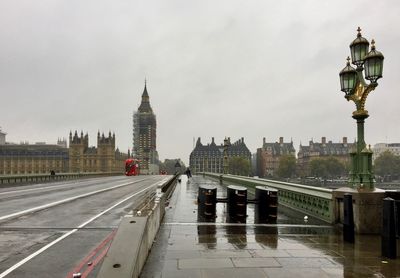 View of city against cloudy sky